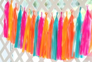 Colorful tropical inspired Tassel Garland